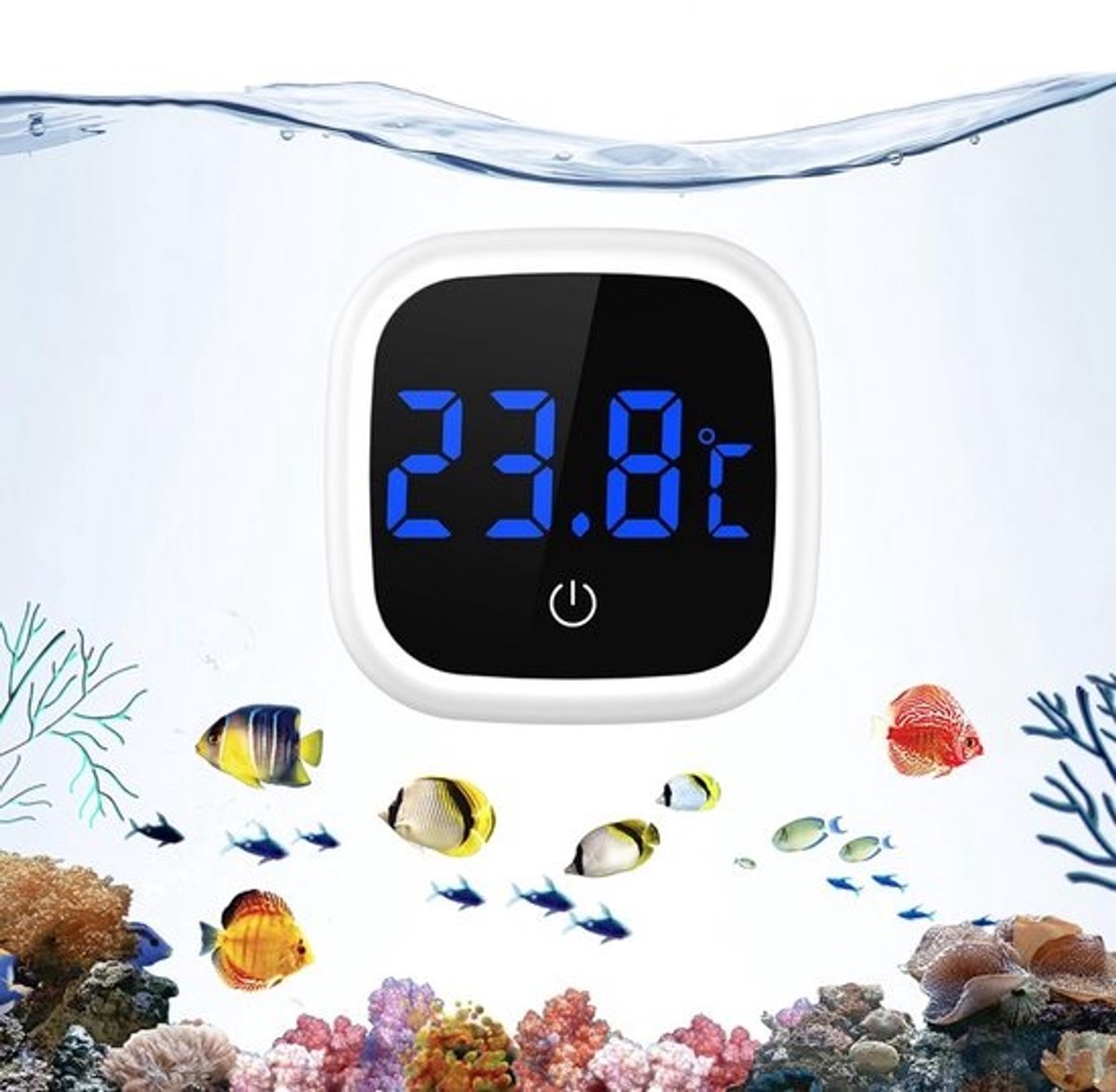 Digitale Aquariumthermometer met Touchscreen en Draadloze LED Temperatuurmeter voor Zoet- en Zeewater