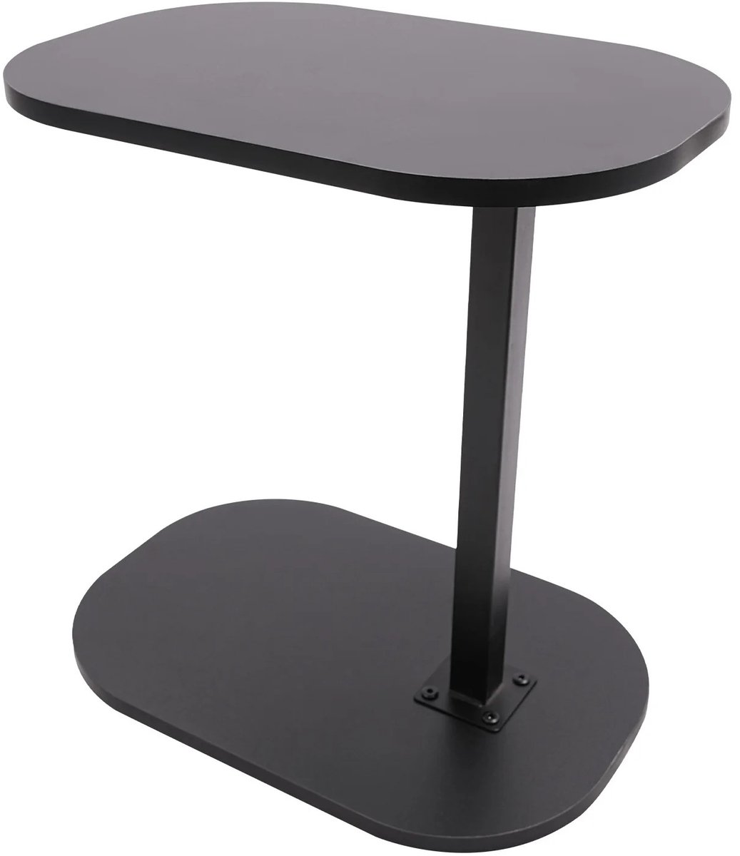 MokoHub C-vormige Bijzettafel - Salontafel - In Hoogte Verstelbaar - Vrijstaand - 45x30x45-80 cm - Zwart