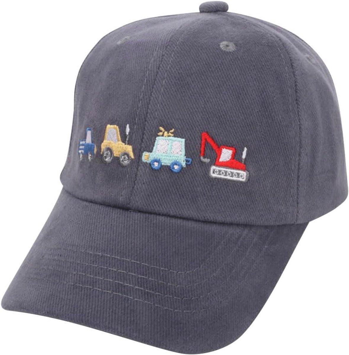 Graafmachine Tractor Truck Borduurwerk Kids Baseball Cap Verstelbare Katoen Gewassen Vintage Grappige Zonnehoed