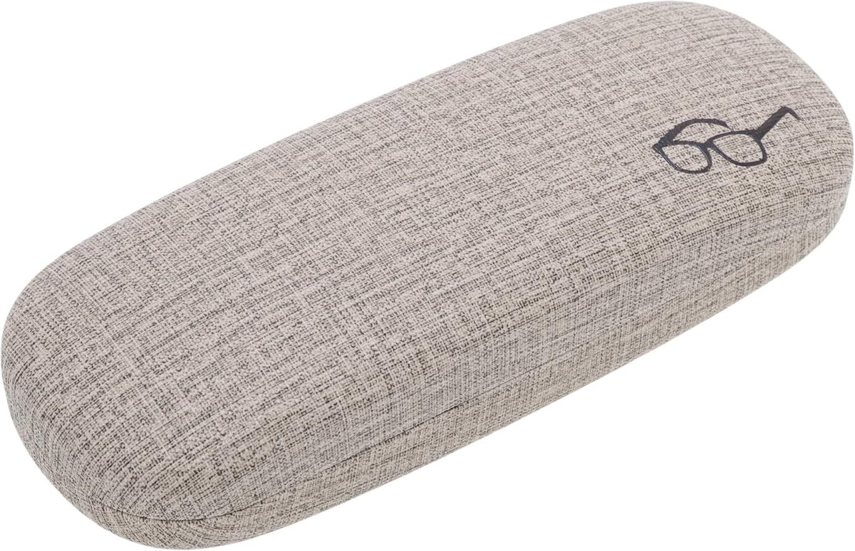 Brillenkoker, brillenkoker voor dames en heren, draagbare zonnebrillenkoker, zonnebril en brillenkoker, beige, Beige, 6.3x2.36x1.46