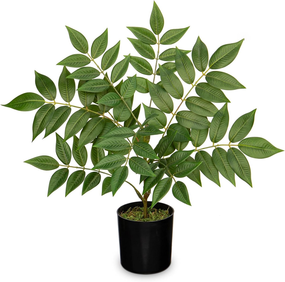Kunstplanten binnen met zwarte potten decoratieve nepplanten realistische nep potplanten faux sumak takken plant voor thuis badkamer woonkamer keuken kantoor plank bureau decoratie