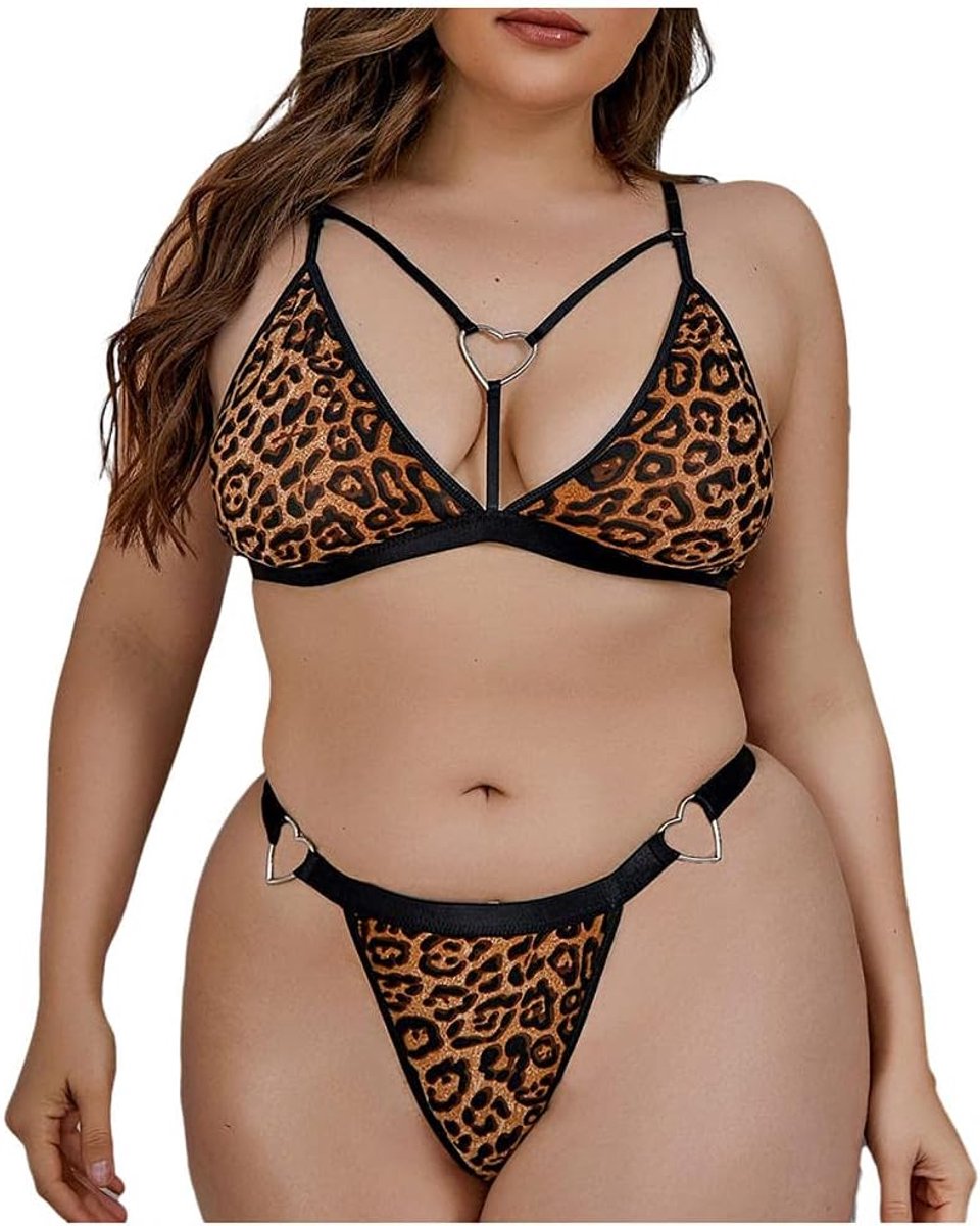 XL-4XL Luipaard Vrouwen Sexy Lingerie Hart Intiem Ondergoed Sexy Ondergoed Set