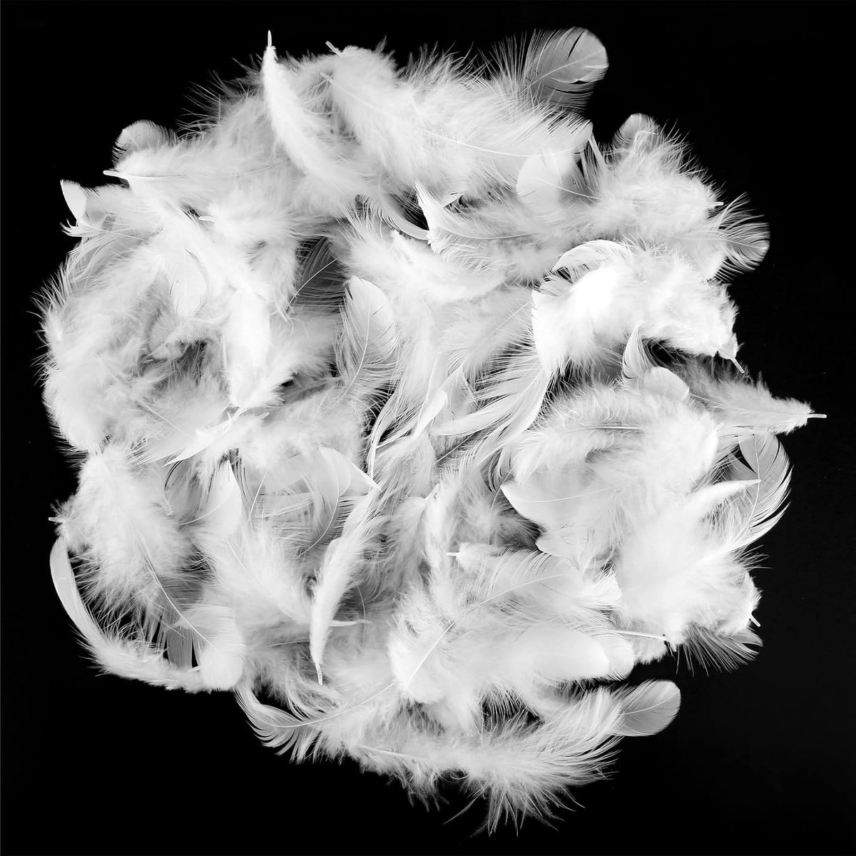 Veren om te knutselen, 8-12 cm, witte veren wit, pluizige veren, wit, doe-het-zelf veer-decoratie, witte veren voor bruiloften, dromenvangers, knutselprojecten