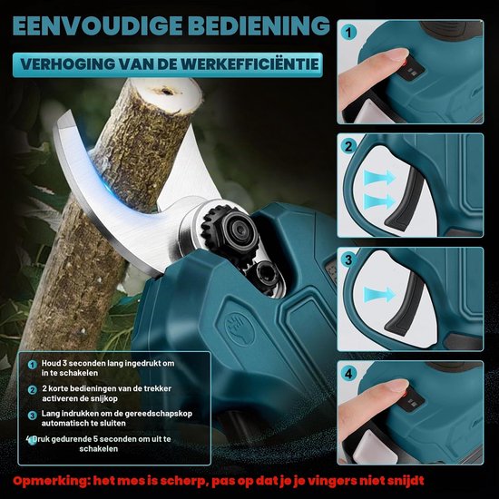 Snoerloze takkenschaar, 45 mm, compatibel met Bosch GBA 18 V — afbeelding 2