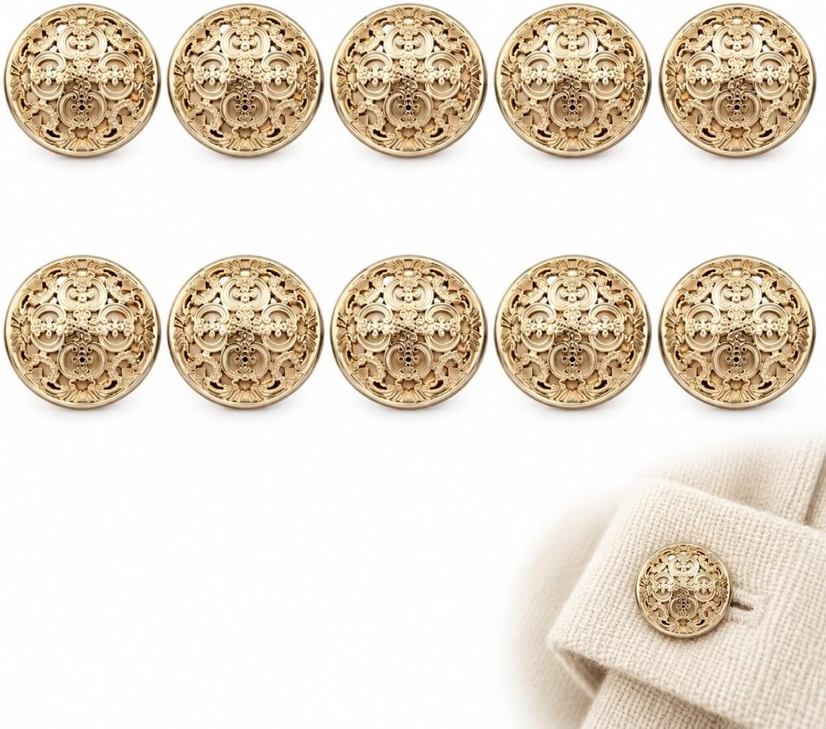Knopen – Gouden Vintage Ronde Decoratieve Knopen 23mm voor Kleding en Naaibenodigdheden