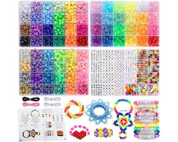 Kralen armband maken kit, 72 kleuren multi-types kandi kralen, Funtopia vriendschap armband kit met letter kralen, 10 kandi manchet ontwerpen, regenboog kralen voor sieraden maken en