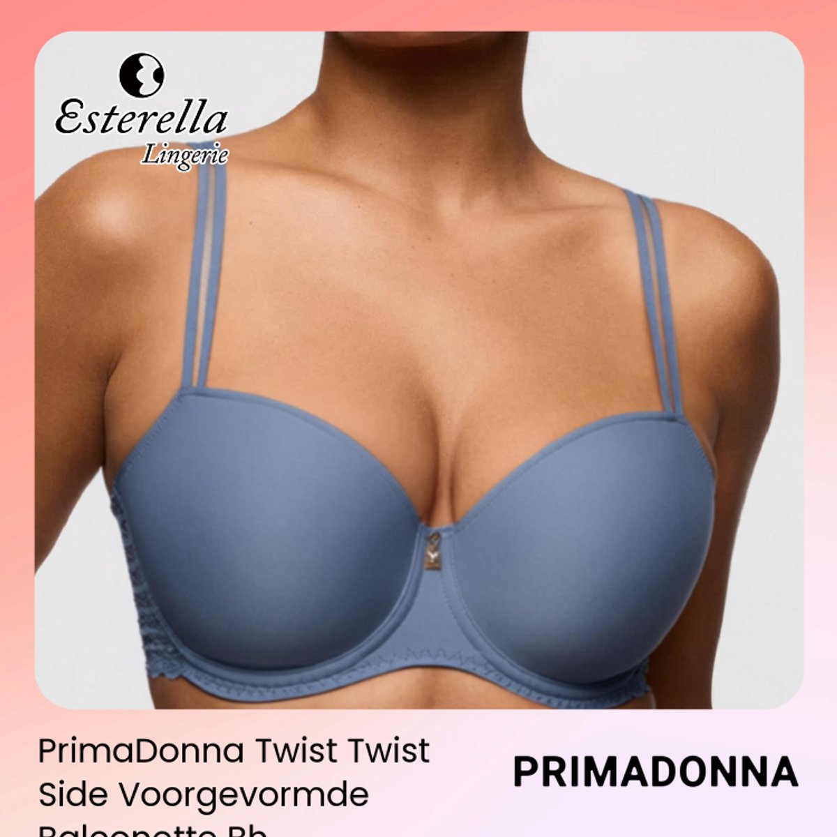 PrimaDonna Twist Twist Side Voorgevormde Balconette Bh 0242572 Indigofera - maat EU 80D / FR Blauw