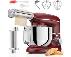Kavo® Deegmachine - Mixer met Kneedhaak - Kneedmachine - Rood - 38cm x 32cm x 24cm