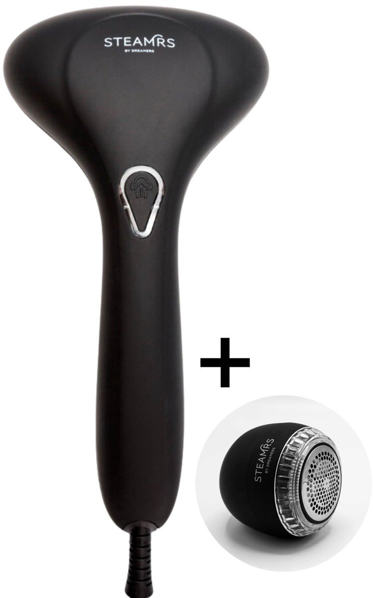 STEAMRS Stomer + Shaver Bundel Zwart – Luxe Handstomer 1500W – Pluizenverwijderaar – Draadloze Pluizentondeuse – Kledingstomer