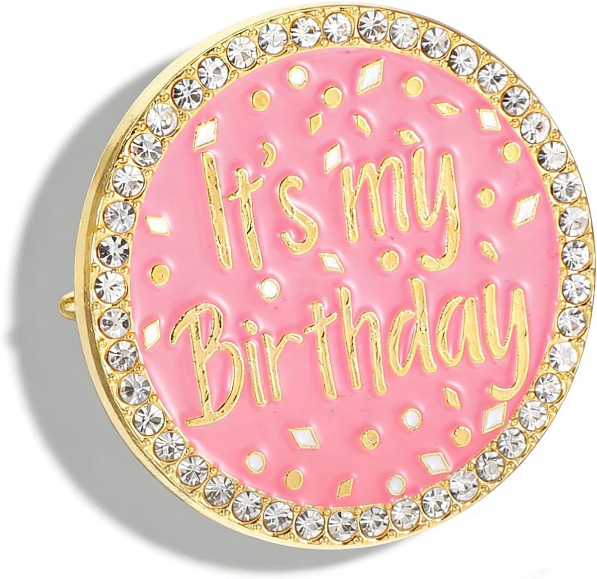 Kristallen It's My Birthday-broche voor vrouwen, verjaardagsbroche met onderscheidingslint, verjaardagsbadge voor verjaardagsmeisje, feestdecoratie voor feesten en evenementen