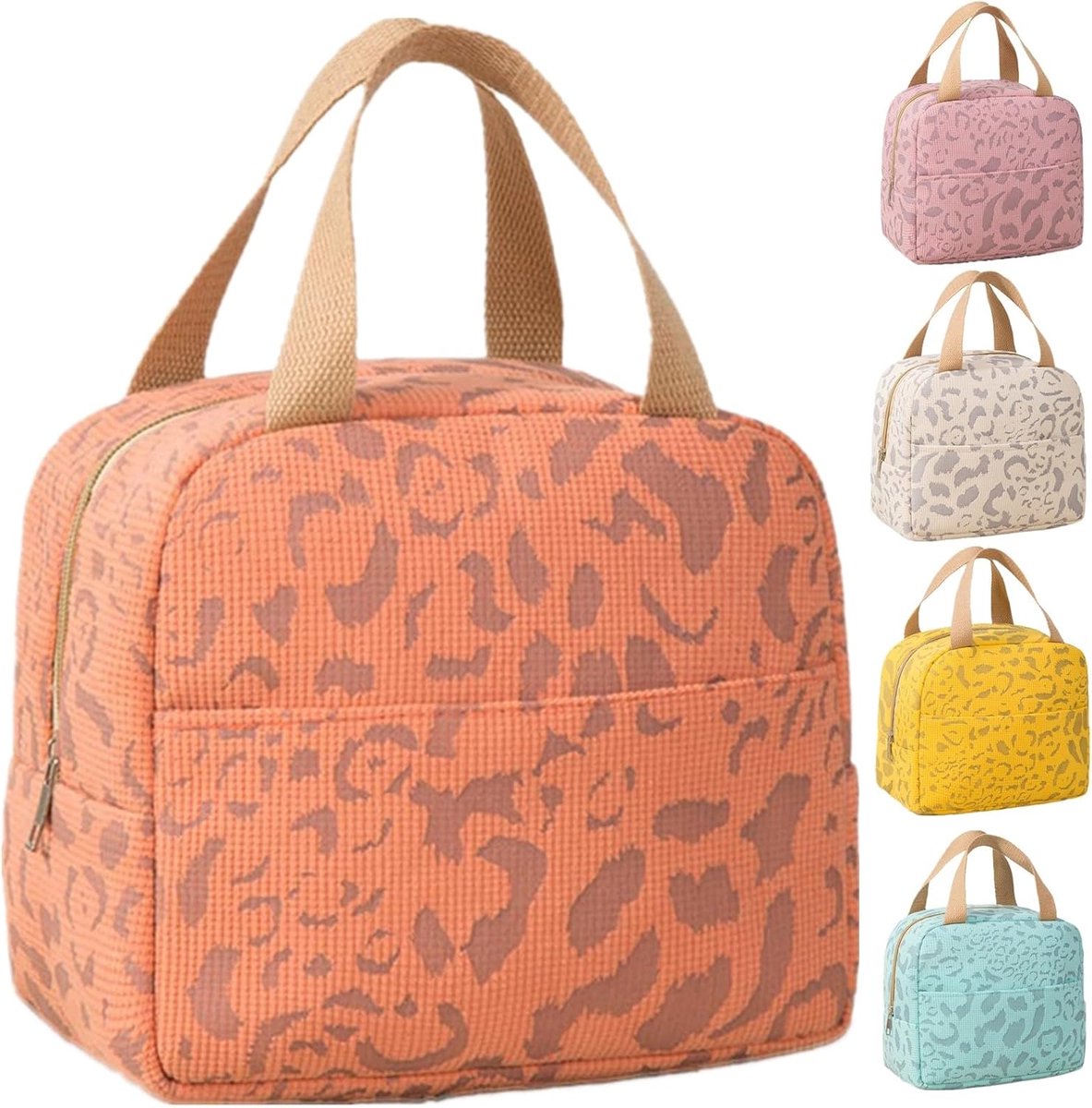 Lunchtas, schattige kartonnen geïsoleerde lunchbox, herbruikbare lunchtassen waterdichte lunchtas, opvouwbare lunchtas voor vrouwen, mannen, kinderen en studenten, reizen, picknick, school