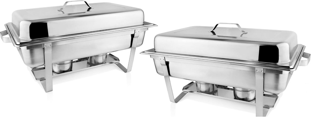 Aro Chafing dish AW-119, roestvrij staal met 6 GN containers, 15.5 L, afneembare deksels, 2 stuks