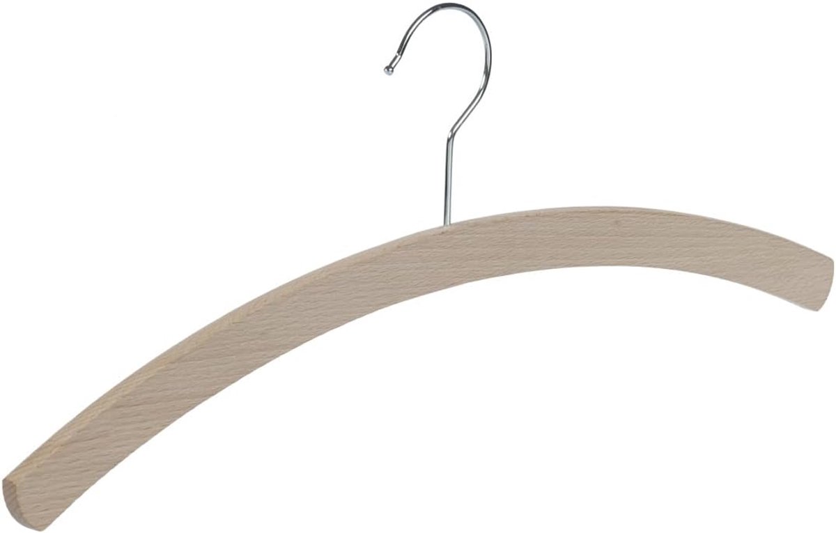 Kleerhanger, Blousehanger, set van 20 Stuks, Beukenhout, Naturel, Ongelakt, Blouse, Shirt, Overhemd, Jas, 360° Draaibare Haak, 42 cm (1501_2/42_59_R/20)