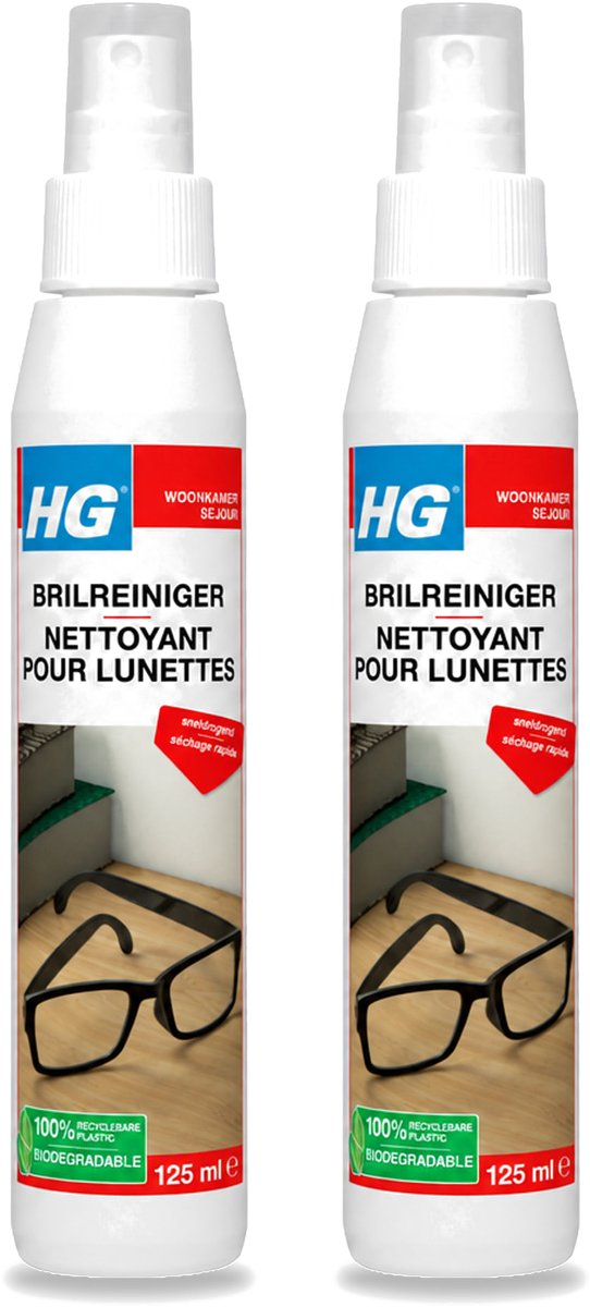 2 x HG - Brilreiniger - Voor Glasheldere Lenzen - 125 ml - Voordeelverpakking - 2 stuks