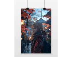 Anime Poster - Herfst - Natuur - Japanse - Kunst - Oosterse - posters - formaat 30x40cm - Wanddecoratie - XS3860MT