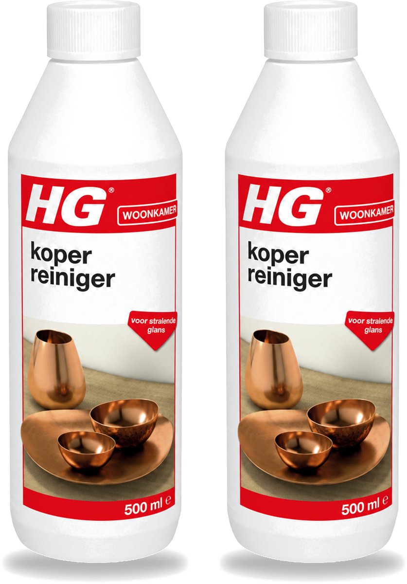 2 x HG - Koper Reiniger - Voor Stralende Glans - 500 ml - Bulkverpakking - 2 stuks