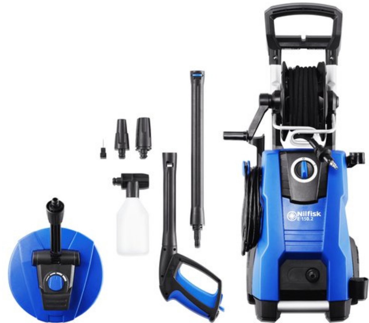 Bol.com Nilfisk E 150.2 – Krachtige hogedrukreiniger met 150 bar, duurzame inductiemotor, 9 m HD-slang en Patio Cleaner aanbieding