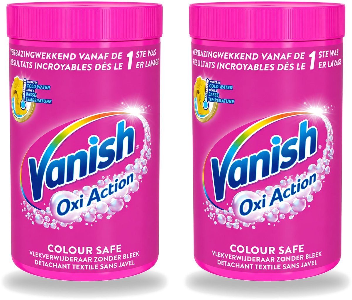 2 x Vanish Oxi Action - Veilige Kleur - Vlekkenverwijderaar Poeder - Zonder Bleek - Gekleurde Was - 1.5 Kg - Voordeelverpakking - 2 stuks