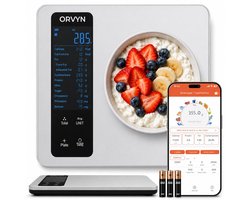 ORVYN Slimme Keukenweegschaal - Calorieën & Voedingswaardemeter - Met App