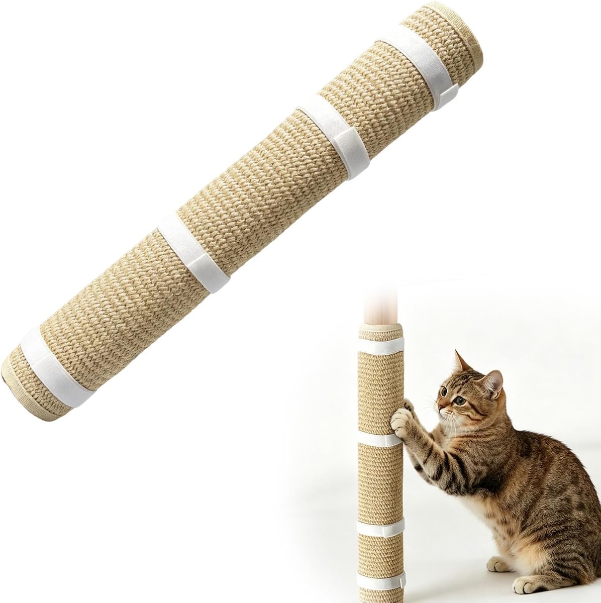 Kattenkrabbers, sofa kattenkrasbeschermer, anti-kattenkras meubelbeschermer in sisal, zelfklevend, eenvoudig te installeren, beschermt tafelpoten tegen krassen, ideaal voor katteneigenaren
