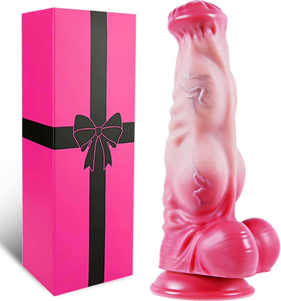 34 * 6,5 cm XXL Gigantisch Monster Paard Knotted Dildo Zuignap, Dik Breed Girth Dual Density Siliconen Dildo's Realistisch, Anale Prostaat G-Spot Fantasy Anal Plug Seksspeeltje voor Vrouwen Mannen