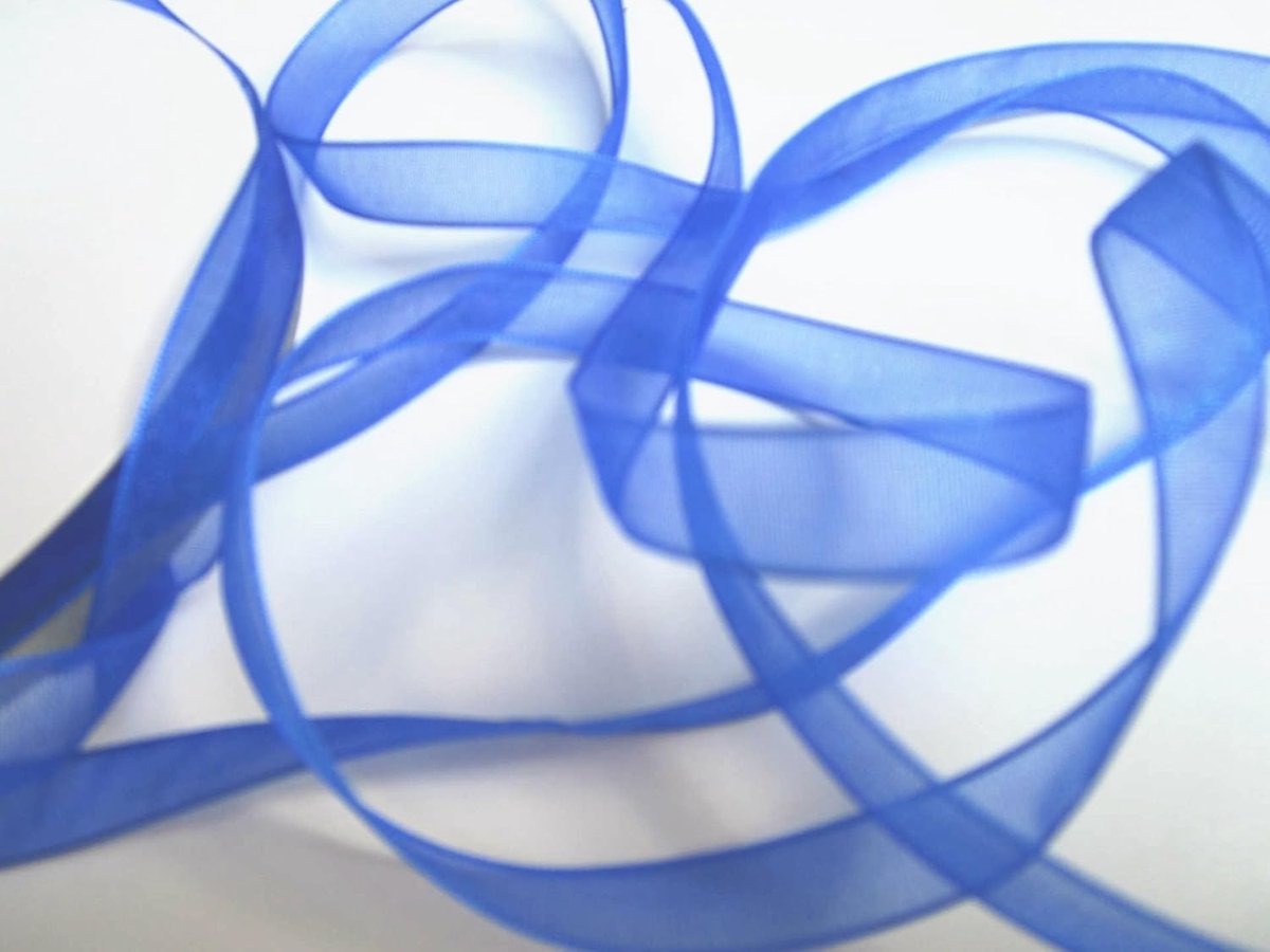 50 m organza lint 10 mm breedte: Blauw