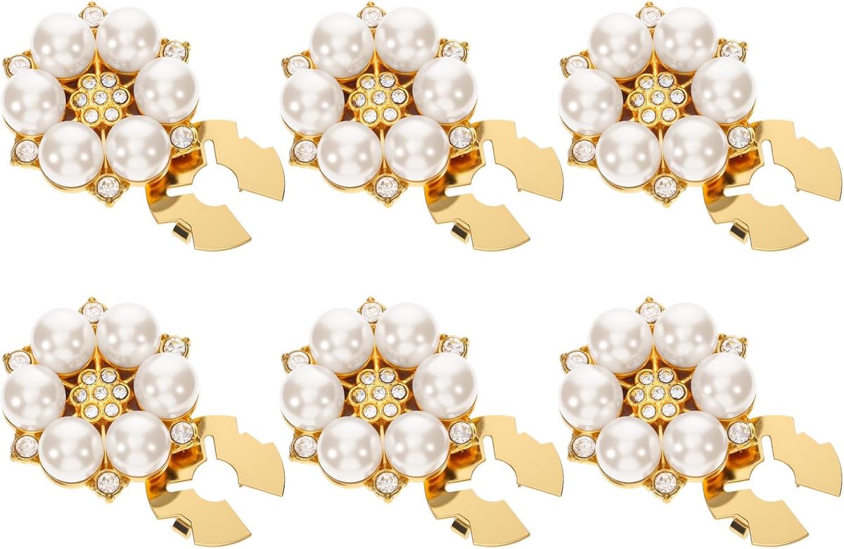 6 stuks Knoopafdekkingen Met Rijnsteen Afneembare Knopafdekkingen voor Vrouwen Blouses Kristallen Decoratieve Clips Knoppen Sieraden Parel Knoppen Spelden voor Jeans Naaien DIY Handwerk Vrouwen Mannen