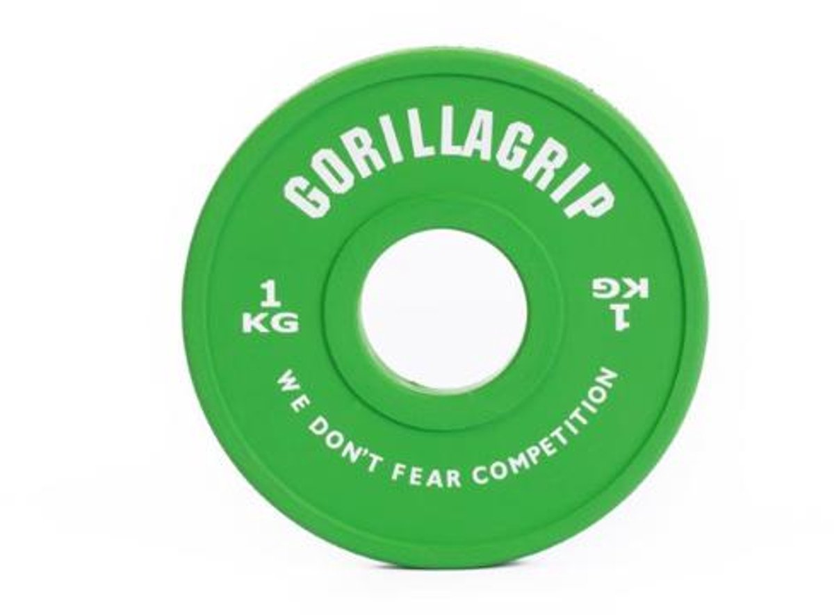 GorillaGrip Change plate 1 kg - Halterschijf klein - Groen