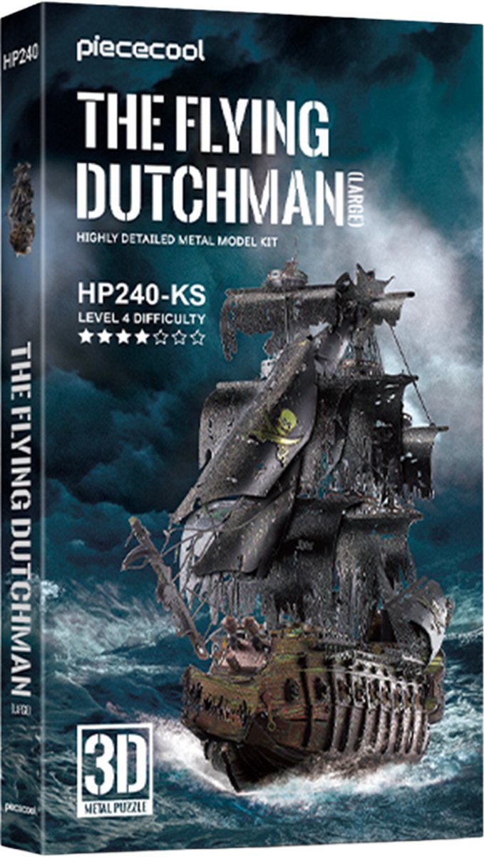PIECECOOL - The Flying Dutchman Large - Geronimo Games - Hobby - Metalen Model - 3D Puzzel - Level 4 - 369 stukjes