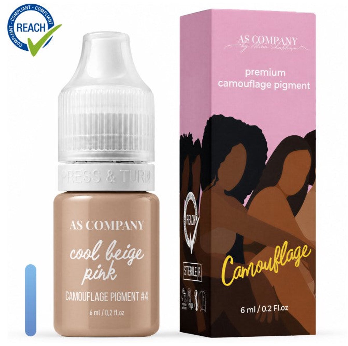 ASCompany Pigment – No.4 Cool Beige Pink 6 ml – Camouflage Pigment