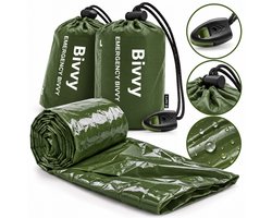 BOTC Noodslaapzak - Survival Slaapzak - 2 stuks - Emergency Sleeping Bag - Outdoor slaapzak - Backpack - Groen
