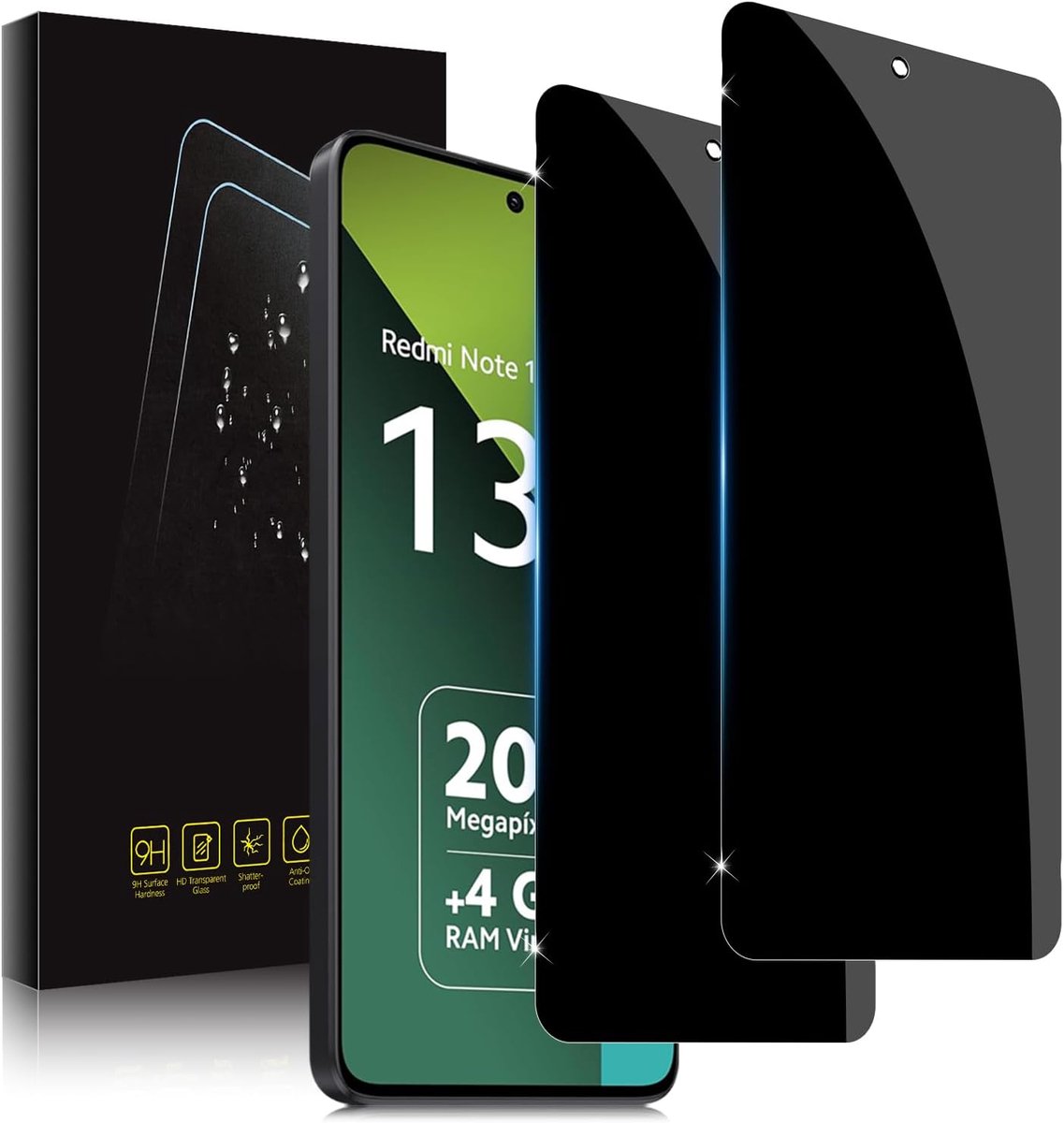 Holilo Voor Xiaomi Redmi Note 13 Pro 5G privacyfolie voor pantserglas