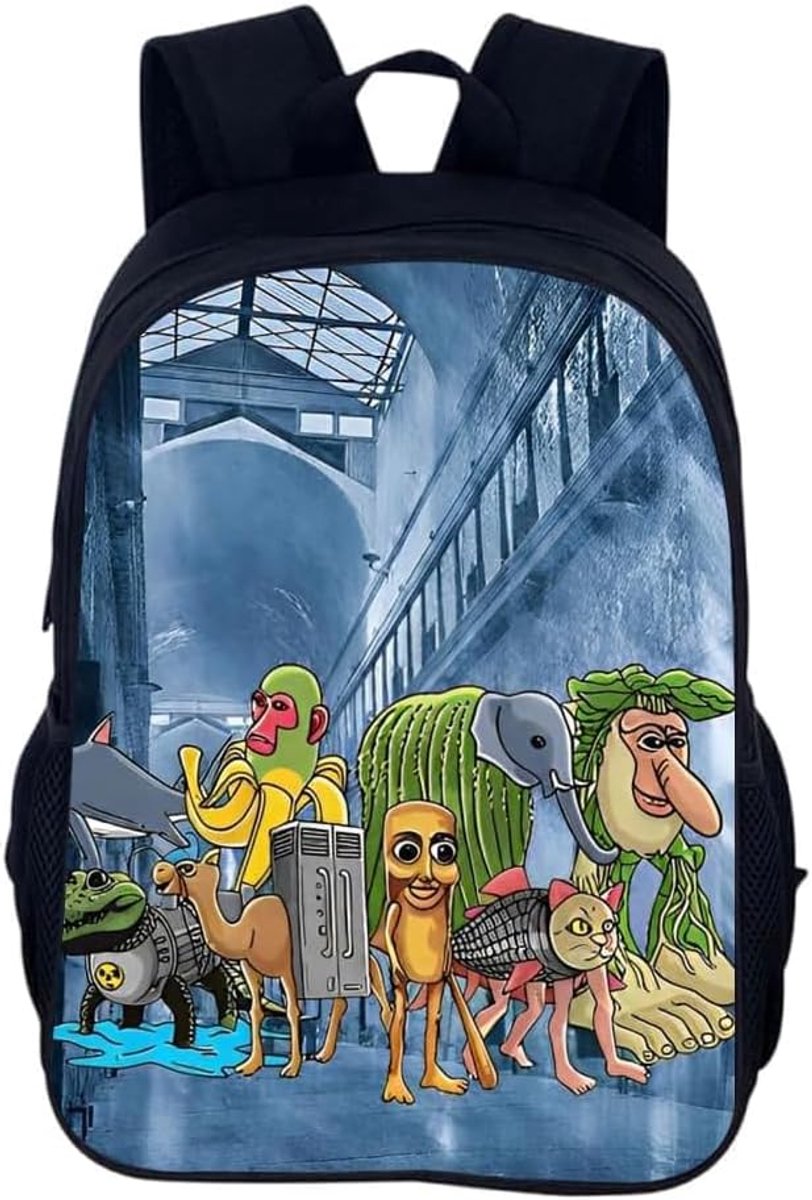Schooltassen voor kinderen, 3D-print, rugzak, geanimeerd schoolthema, schooltassen, studenten voor kinderen (40 x 30 x 13 cm)