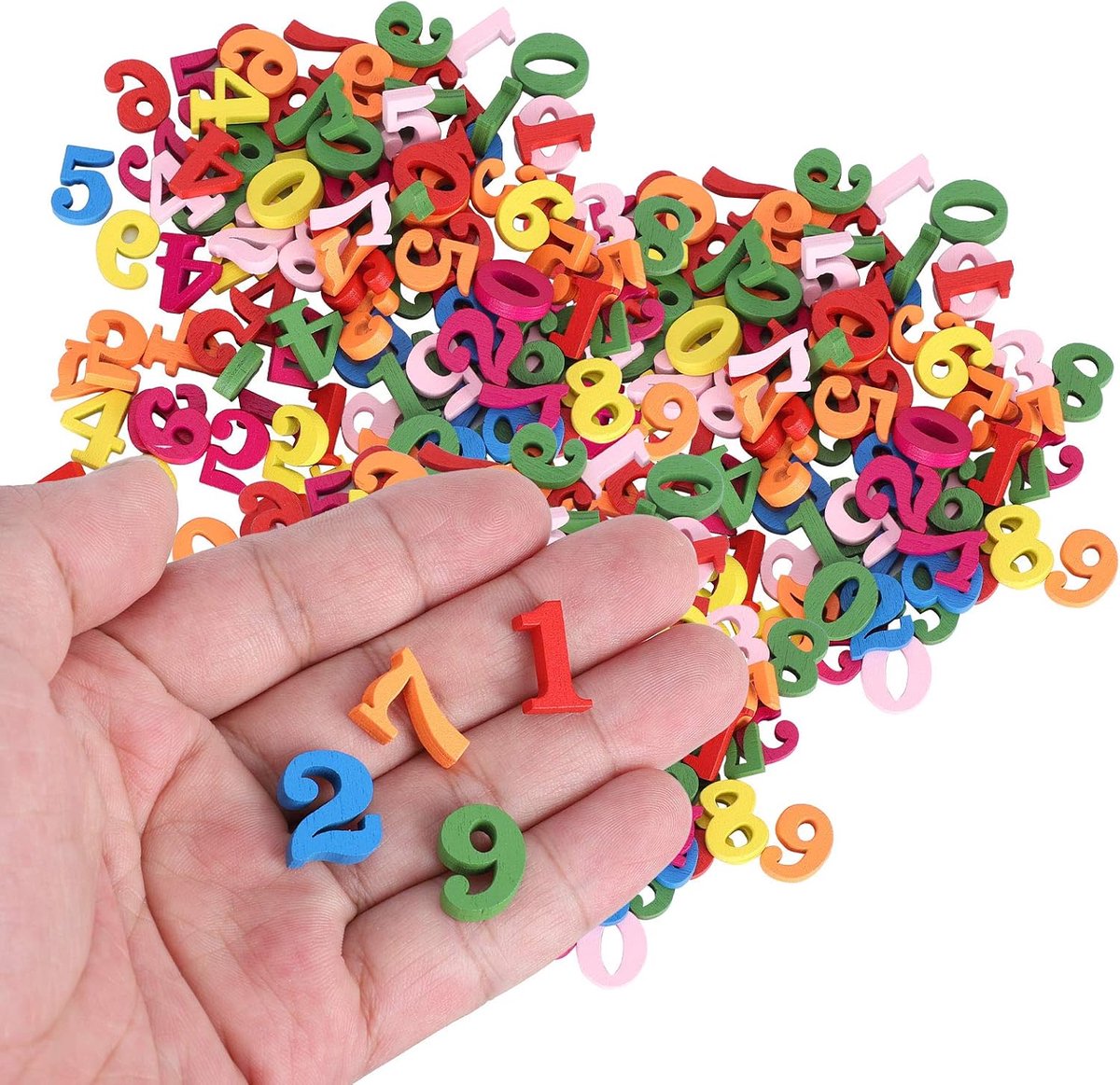 Mooie schattige houten nummers 0-9 300 stuks kleurrijke nummers prachtige doe-het-zelf projecten voor ambachtelijke handgemaakte handgemaakte hand-versierd