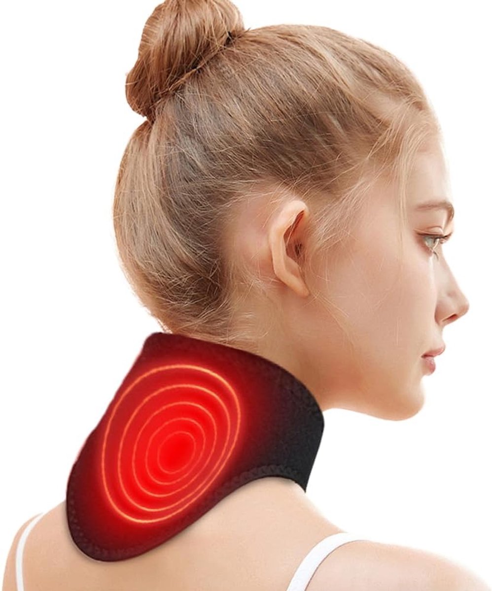 USB-verwarmingskussen voor de hals, draagbaar, zelfverwarmend, nekkussen, 3 warmtestanden en massage, perfect voor letsel of nekpijn