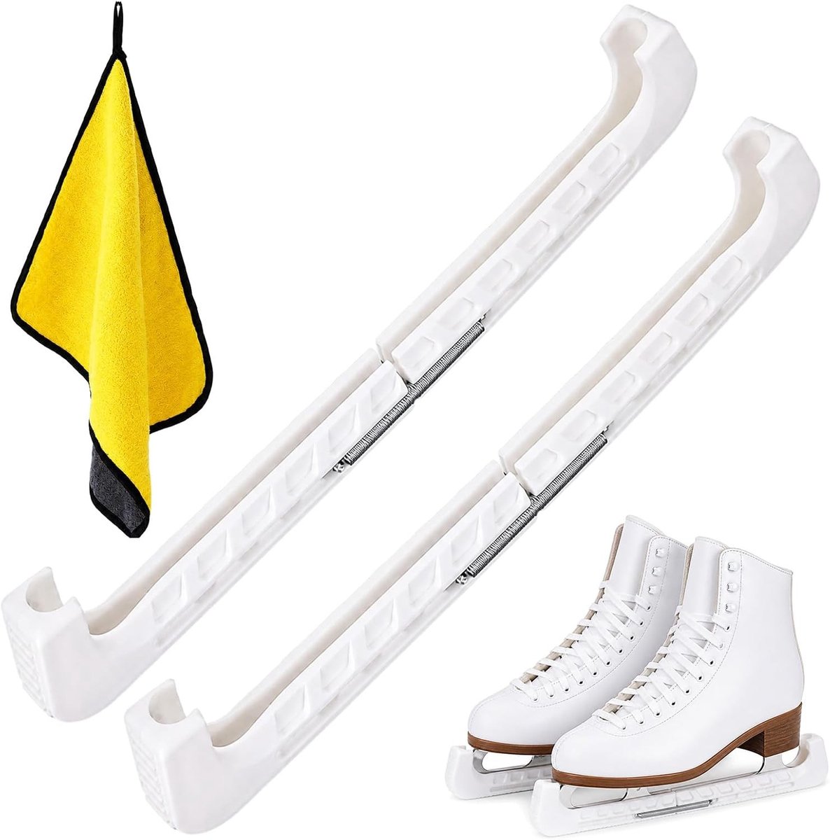Schaatsbeschermers - Wit - Verstelbaar - Robuust PVC - Voor Kunstschaatsen en IJshockey