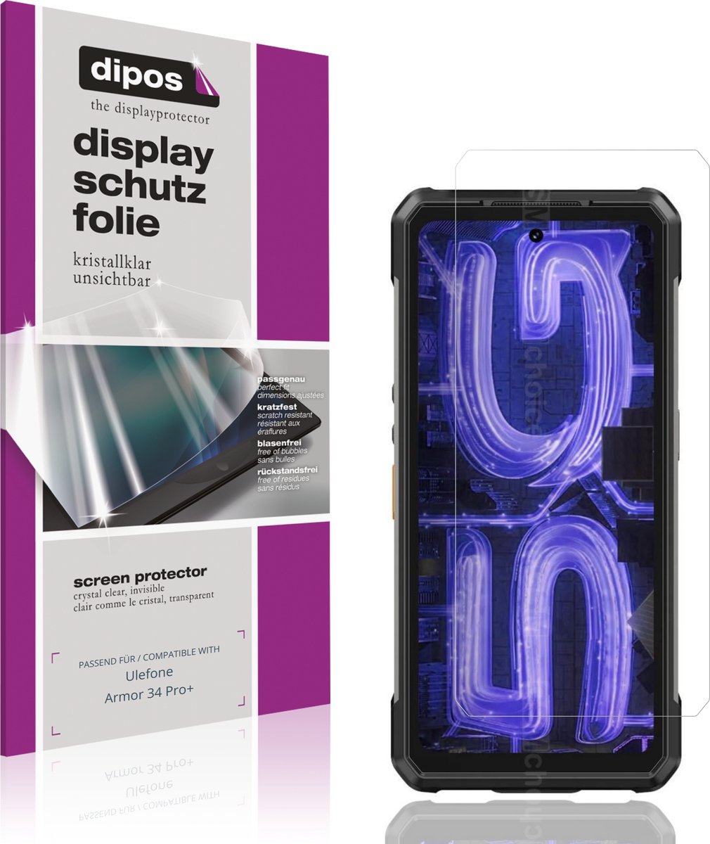 dipos – 4x Beschermfolie geschikt voor Ulefone Armor 34 Pro+ | Krasbestendige & heldere Screenprotector Ultra-Thin