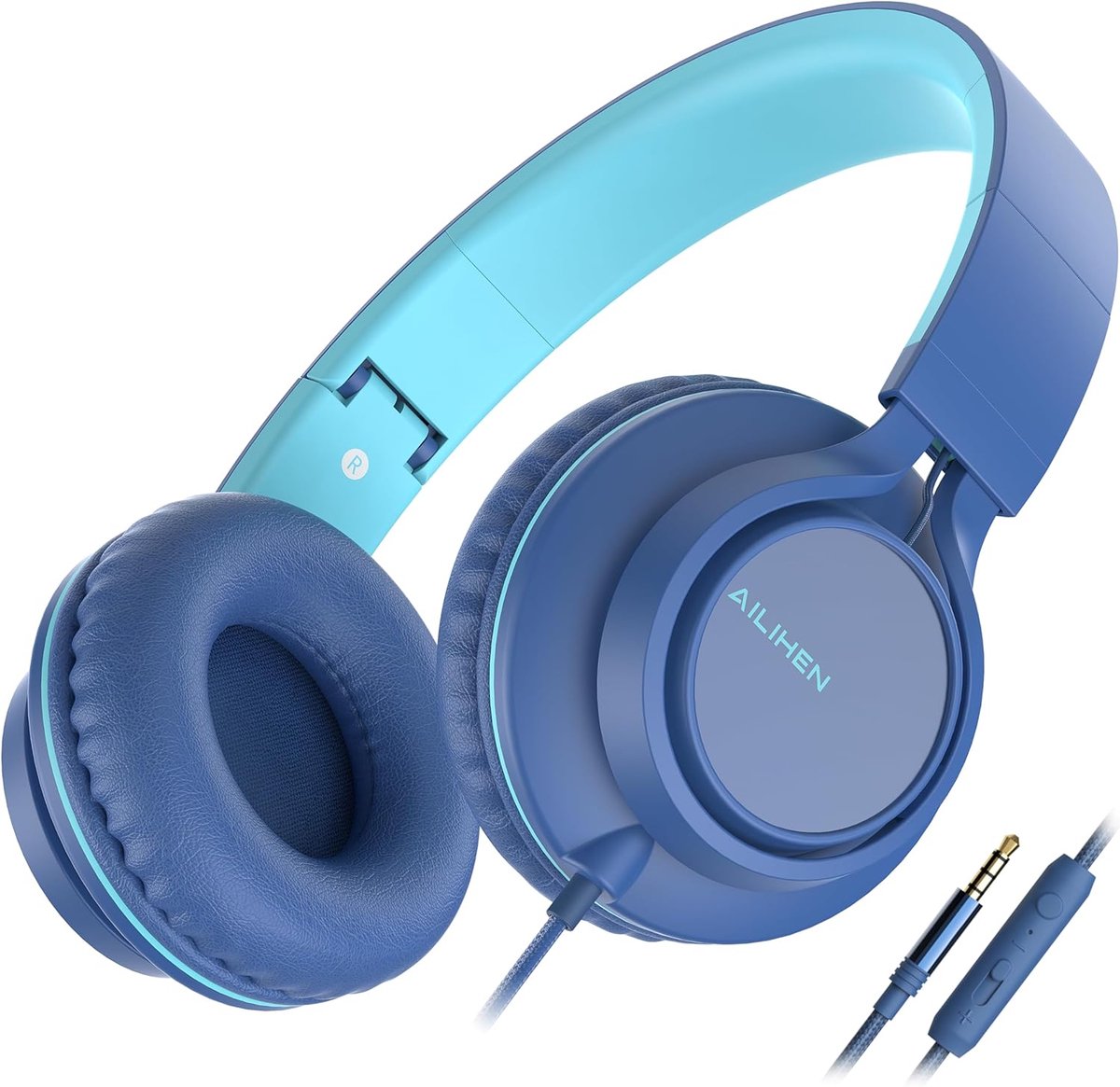 SnelShoppen - Draagbare Bedrade Hoofdtelefoon met Microfoon, Vouwbaar en Verstelbaar, On-Ear Headsets met Volume Controle, HD Stereo Geluid, 3.5mm Jac