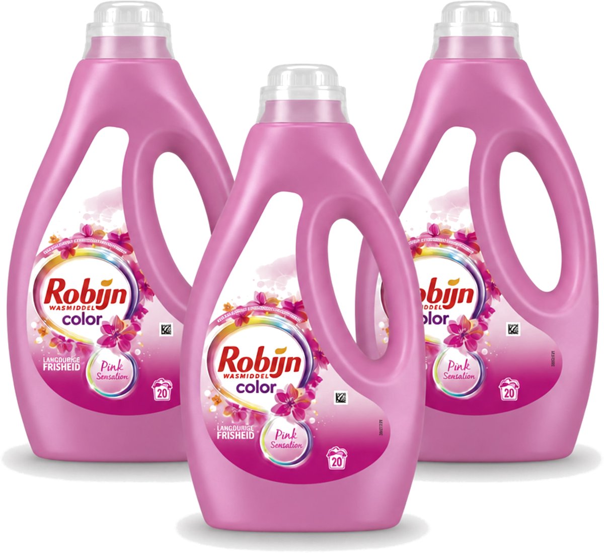 3 x Robijn – Vloeibaar Wasmiddel – Color Pink Sensation – 20 wasbeurten - Voordeelverpakking - 3 stuks
