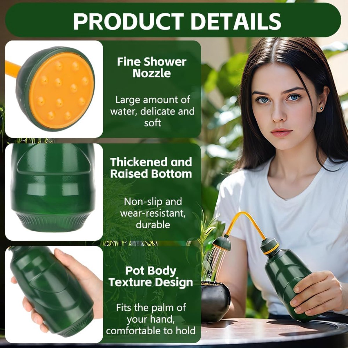 SnelShoppen - Tuinsproeier - 450ML Plastic Waterkan - Groene Plastic Handbewateringscan - Lichtgewicht & Duurzaam - Perfect voor Binnenplanten, Succul