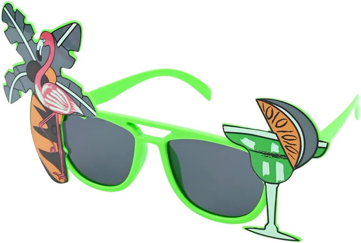 Brillen, Luau-feestzonnebrillen, tropische zonnebrillen, nieuwe strandbrillen, verkleedkleren, fotohokje-accessoires voor volwassenen, zomerfeest