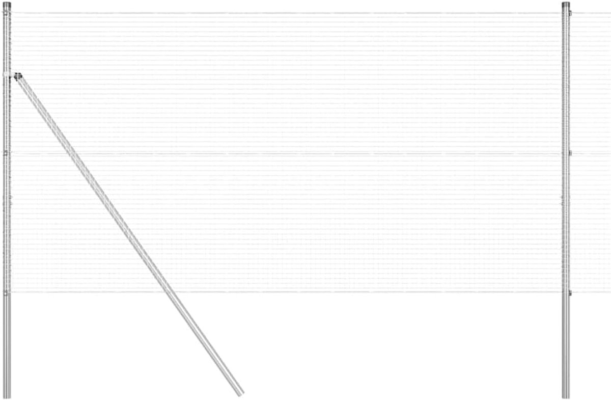Palen set 4m staal zilver 10 x 1,4 m draadgaas 19 x 19 mm gepoedercoat