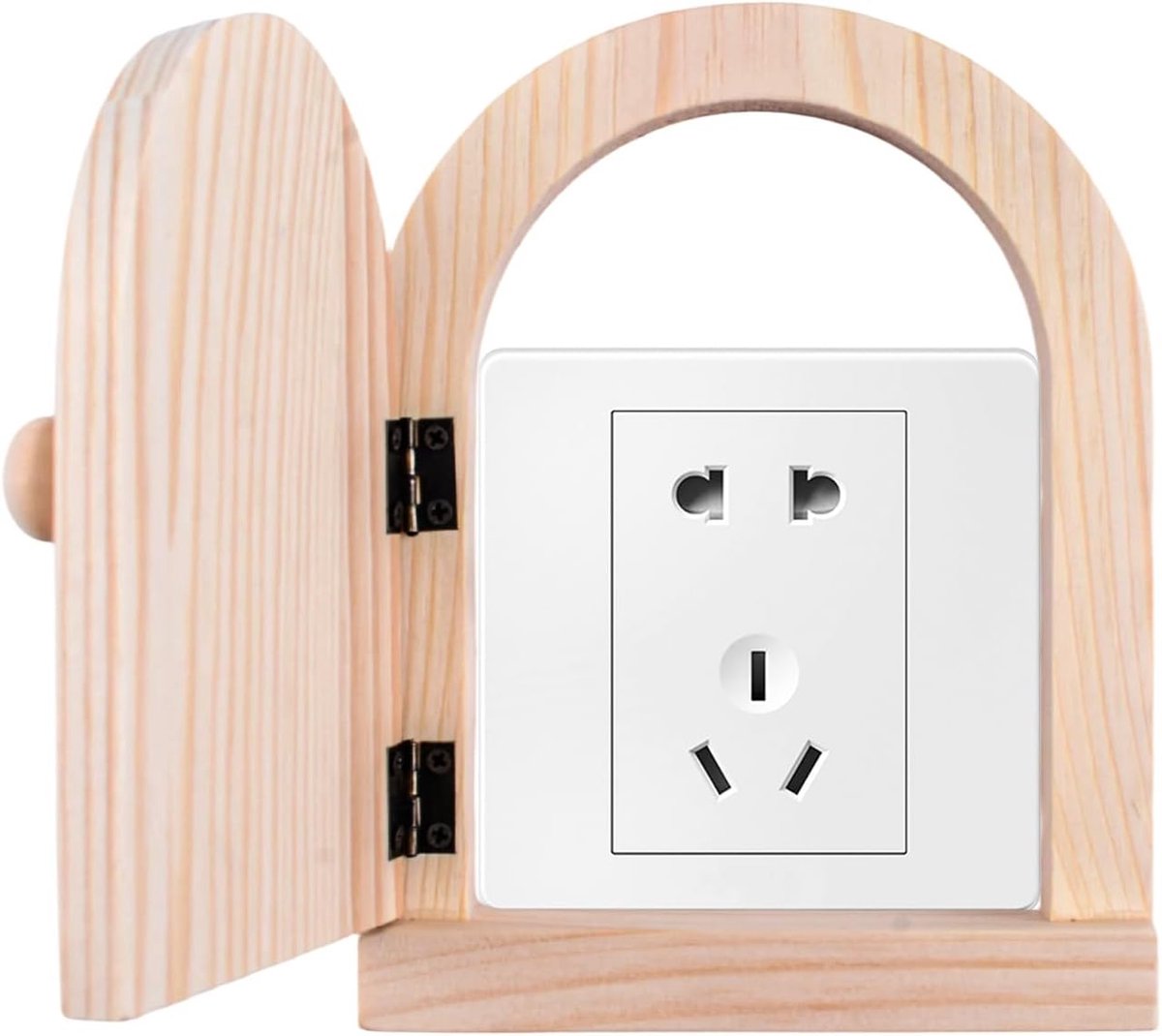Wandmontage 9 x 9 cm houten apparaat cover decoratieve deurstijl elektrische afdekkingen voor stopcontacten of schakelaars (lichtgeel)