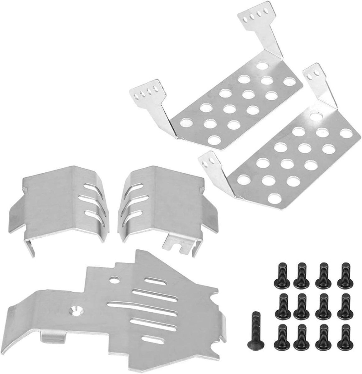 Roestvrijstalen RC-chassispantserbeschermingsplaat Skidplate-set voor 82056-4 RC-auto Traxxas