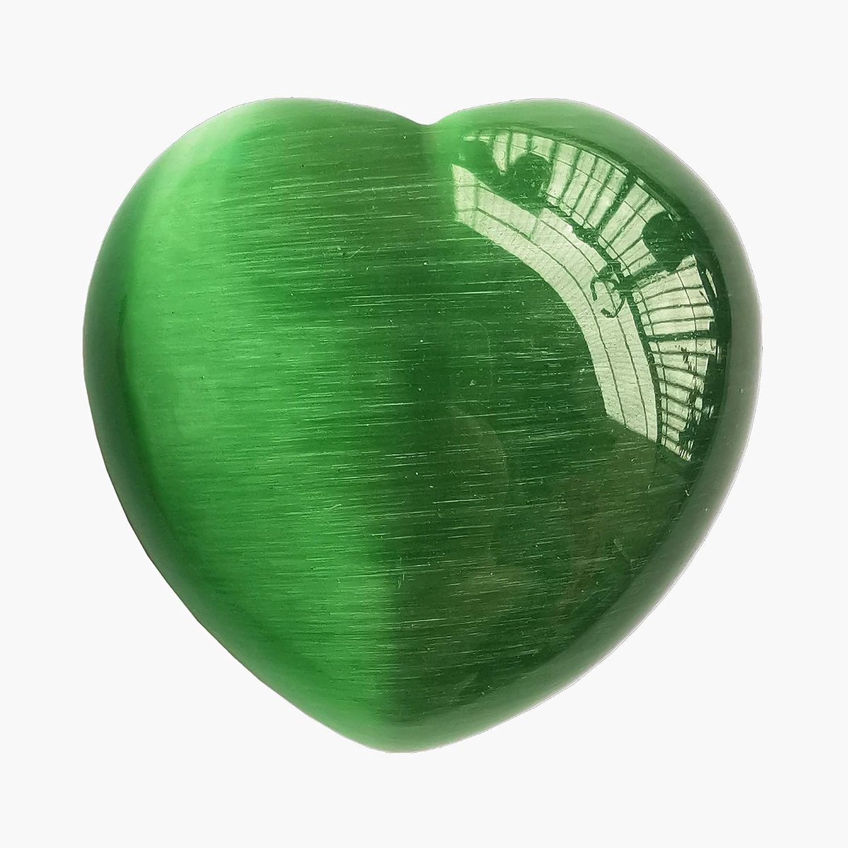 Kattenoogpalm Worry Carved Heart Love Stone, 40 mm kristallen en helende stenen