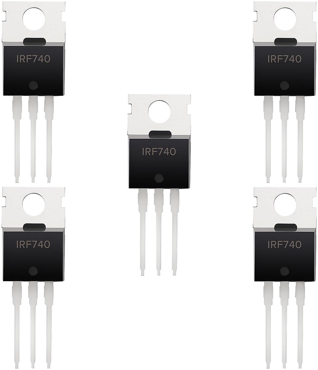 5 Stuks IRF740 MOSFET-Transistor, 10A 400V N-Kanaal Gelijkrichter Power MOSFET-Transistors TO-220