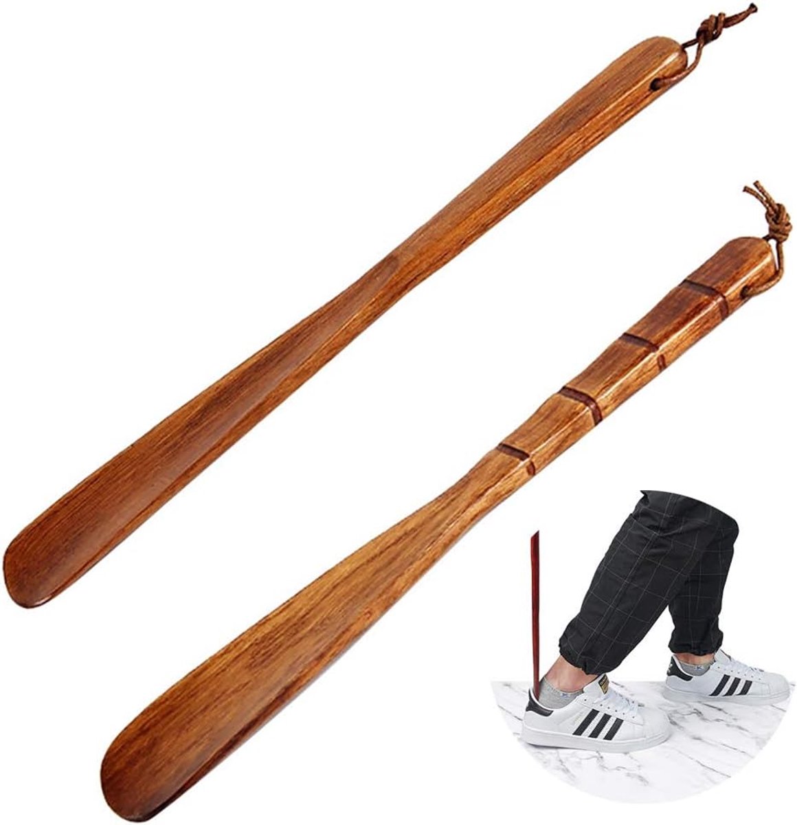 2 stuks beukenhouten schoenlepel, comfortabele schoenlepel, houten schoenlepel, beukenhout, schoenaantrekkhulp, schoen, hoorn, comfortabele schoenhoorn voor mannen, vrouwen, kinderen, senioren