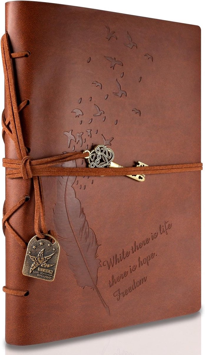 Reisdagboek, A5, dagboek, nieuw leer, vintage, magisch, sleutelhanger, notitieboek, blank, dagplanner, jotter, touw, vintage, intieme dagboek (koffie)