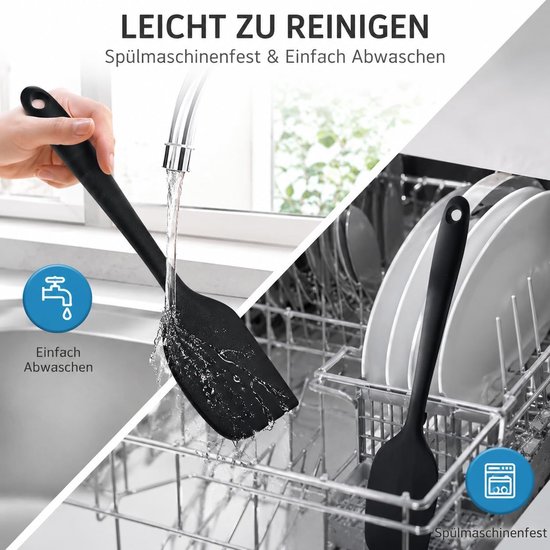 Deegschraper 27 cm – premium spatel voor de keuken met stevige stalen kern, flexibele kop, hittebestendig en BPA-vrij — afbeelding 5
