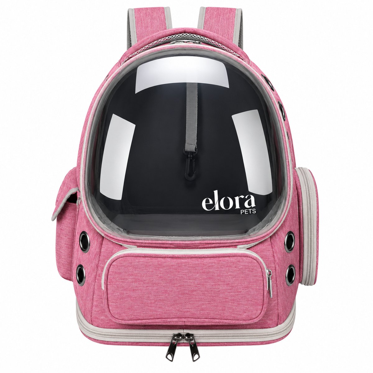Elora Pets® - Kattenrugzak – Kattenrugtas met Transparant Venster & Ventilatie – Katten Transport Rugzak tot 7kg - Kleur Roze